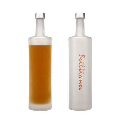 750ml Long Neck Cylinder Blue Colored Painted Glass Liquor Whiskey Vodka Bottle for Beverage