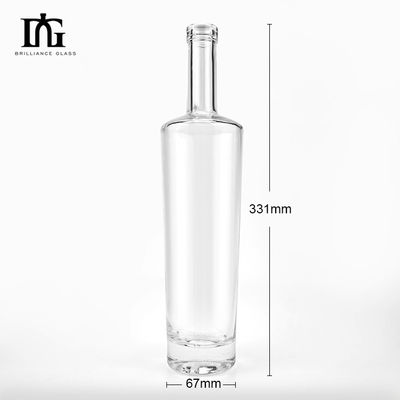 Engraving Surface Handling Glass Bottle With Cork Stopper for Liquors and Beverages