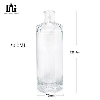 Provided Freely 500ml Clear Glass Beverage Bottles with Cork Stopper and Thick Bottom