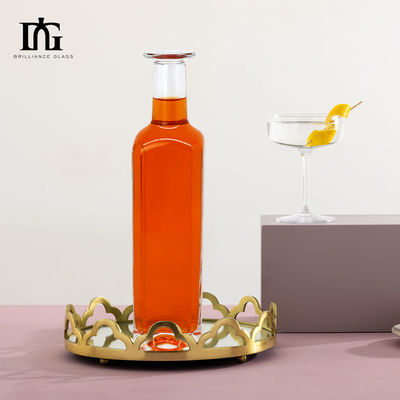 750ml 1000ml Whisky Rum Gin Tequila Glass Bottle with Cork Stopper and Elegant Design