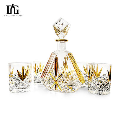 Crystal Whiskey Decanter Set with 2 Old Fashioned Whisky Glasses
