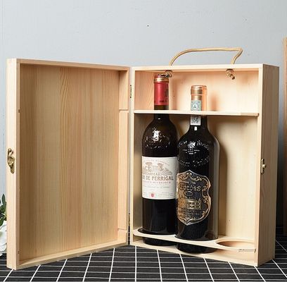 Single Leather Red Wine Set Bottle Packaging Paper Box for Custom Wooden Wine Gift Box