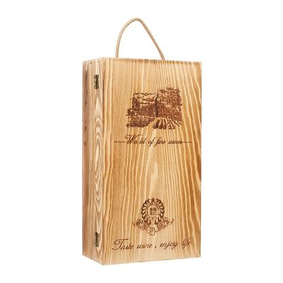 Single Leather Red Wine Set Bottle Packaging Paper Box for Custom Wooden Wine Gift Box