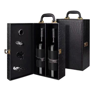 Custom Order Accepted Single Bottle Reusable Gift Box with Crocodile Grain Pu Leather