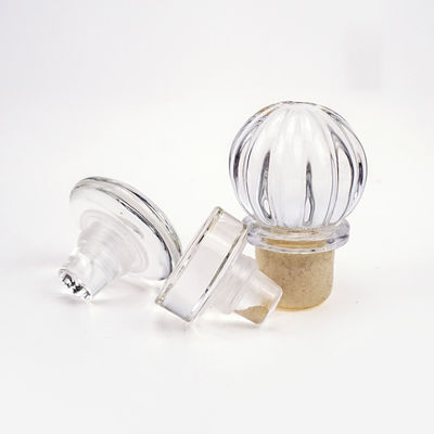 Custom Logo Crystal Glass Cork Stopper for Vodka Tequila Whisky Bottle Provided Freely