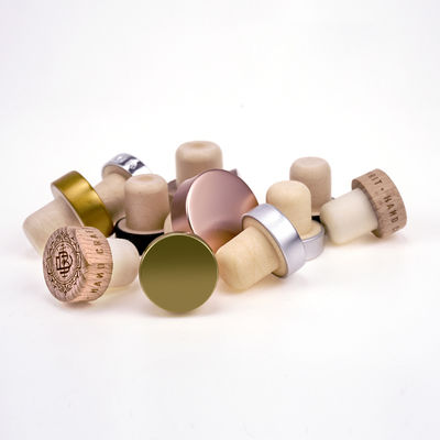14mm 19mm 22.5mm T-top Shape Natural Wood Cork Wine Bottle Stoppers with Custom Logo