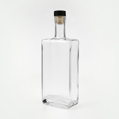 OEM/ODM Accptable 50ml 100ml 200ml 500ml Square Wine Glass Bottle For Brandy Vodka WHISKY