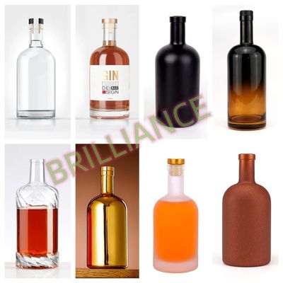 Body Material Glass 375ml 500ml 700ml 750ml 1l Nordic Vodka Bottle with Custom Logo