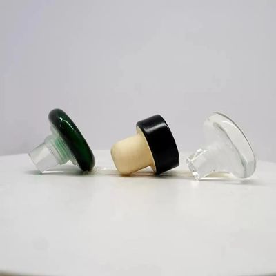Customized Size Aluminum Glass T Shape Cap with Polymer Stopper and Wooden Painting