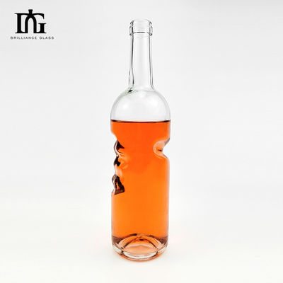 750ml Clear Empty Glass Bottle for Brandy and Liquors Customized Design