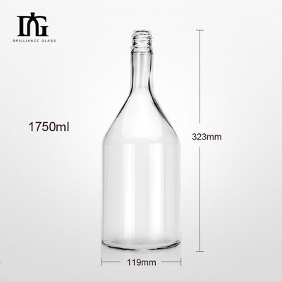 Custom Luxury Gin Whiskey Vodka 1.75L Clear Glass Bottle with Screw Cap and Engraving