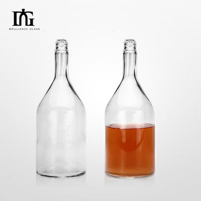 Custom Luxury Gin Whiskey Vodka 1.75L Clear Glass Bottle with Screw Cap and Engraving