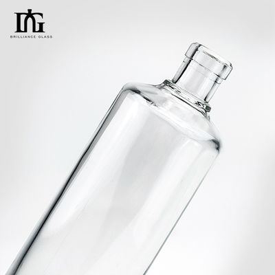 OEM/ODM Super Flint Material Glass Vodka Whisky Rum Spirit Bottle with Cork Screw Cap