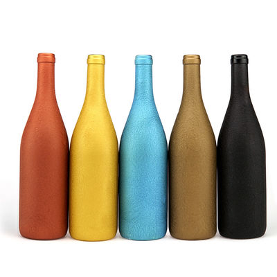 Custom Matte Colored Glass Wine Bottle 750ml 50cl 75cl for Round Frosting Vodka Liquor