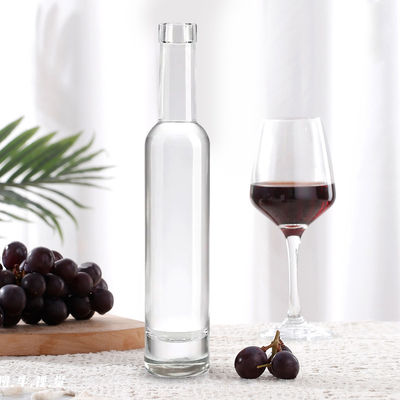 200ml 375ml 500ml 750ml 1000ml round glass liquor bottle with cork lid and custom design