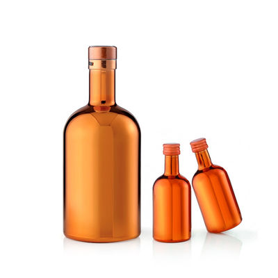 Flint Glass Matte Black 500ml/700ml/750ml Empty Round Vodka Spirit Whisky Gin Liquor Bottle with Cork