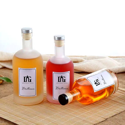 Tequila Empty Cylinder Frosted Glass Vodka Bottle 500ml 750ml 1000ml with Acceptable Logo
