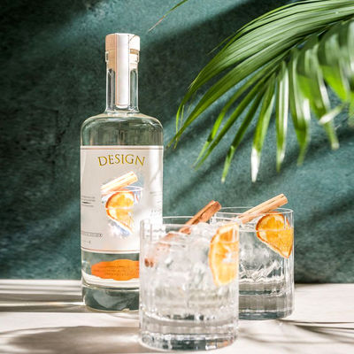 Custom Shape Glass Base Empty Spirit 500ml 700ml 750ml 1 Liter Gin Bottle for Liquor