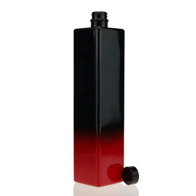 Liquor Bottle Black Red Painting 750ml Square Glass Juice Bottle Beverage Cork Mini Wine