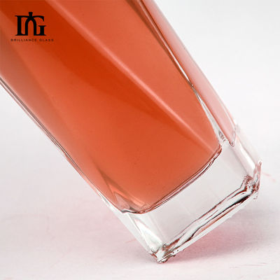 700ml Custom Square Shape Super Flint Glass Liquor Bottle for Whisky Vodka Tequila