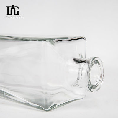 700ml Custom Square Shape Super Flint Glass Liquor Bottle for Whisky Vodka Tequila