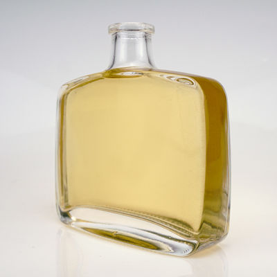 High Flint Square Clear 500ml Glass Vodka Gin Rum Tequila Bottle for OEM/ODM