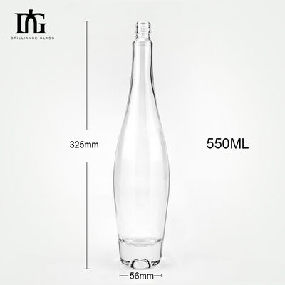 550ml Glass Bottle for Whisky Brandy Vodka OEM/ODM Acceptable and Engraving Surface Handling