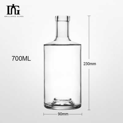 Shaped Shrink Cap Seal Glass Bottles for Liquor and Wine 700ml Capacity Screw Cap