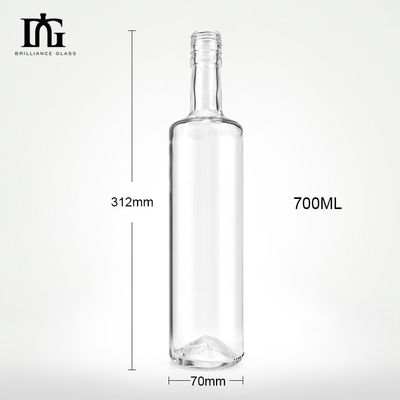 Custom Shape 700ml 750ml 1000ml Glass Body Vodka Liquor Gin Empty Whiskey Bottle for Your