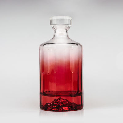 Whisky 500ml Creative Design Glass Bottle With Red Volcanic Bump Bottom and Glass Cork