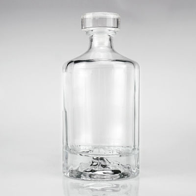 Whisky 500ml Creative Design Glass Bottle With Red Volcanic Bump Bottom and Glass Cork