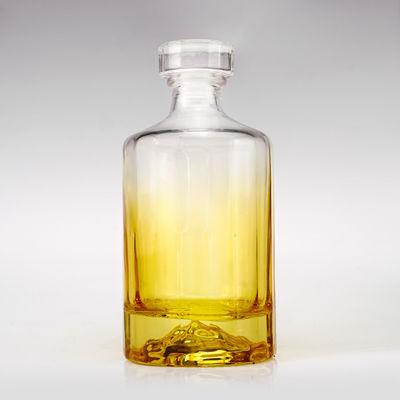 Whisky 500ml Creative Design Glass Bottle With Red Volcanic Bump Bottom and Glass Cork