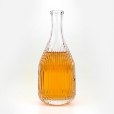 375ml 450ml Ice Wine Bottles Glass Container With Cork for Beverages and Curvy Pattern