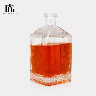 Custom Design Glass Liquor Bottle with Cork and Screw Cap