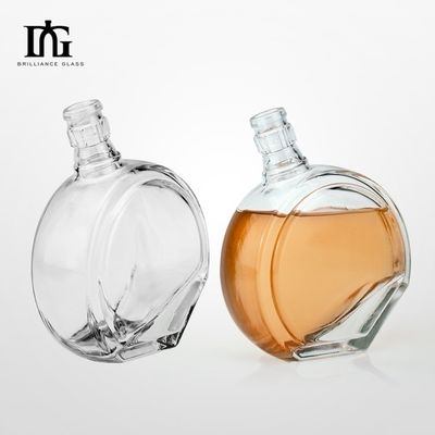 700ml 750ml Flat Bottom Glass Liquor Wine Bottle with Custom Branding and Cork Seal