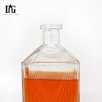 Custom Design Glass Liquor Bottle with Cork and Screw Cap
