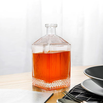 Custom Design Glass Liquor Bottle with Cork and Screw Cap