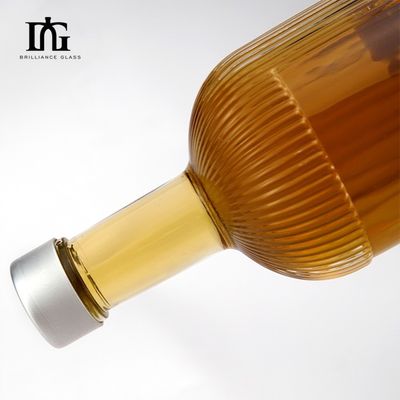 Glass Collar Material 750ml Liquor Bottle with Custom Logo Printing and Elegant Design