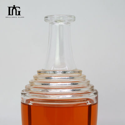 Custom 200ml Unique Design Glass Bottle for Rum Whisky Vodka and Cork Seal