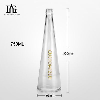 Gin Tequila Liquor Glass Bottle Screw Cap Taper Crystal Juice Bottles for Beverage