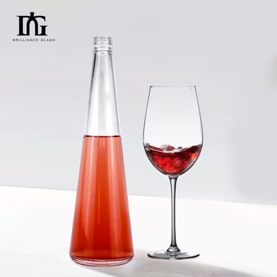 Gin Tequila Liquor Glass Bottle Screw Cap Taper Crystal Juice Bottles for Beverage