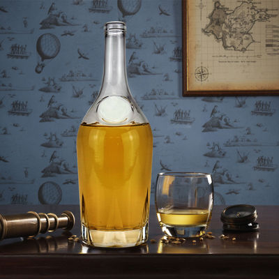 Glass Bottle for Vodka Whiskey Brandy Rum Liquor Exquisite Design and Functionality
