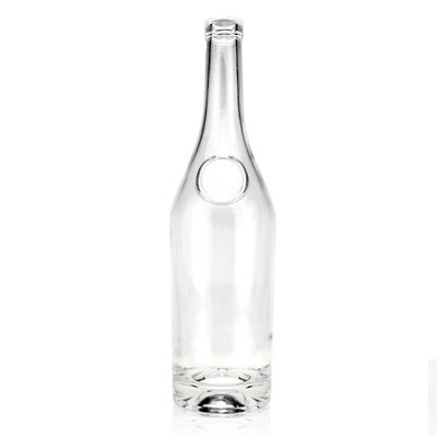 Liquors and Beverage 700ml Cork Stopper Transparent Glass Bottle for Brandy Vodka Spirit