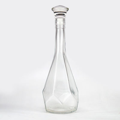 Vodka 500ml Blue Glass Whiskey Spirit Bottle with Cork and Screw Cap