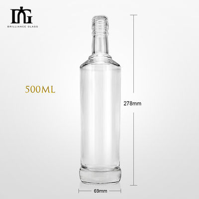 Glass Bottle for Liquor 500ml Super Flint Alcohol Whisky Vodka Brandy Custom Empty Spirits