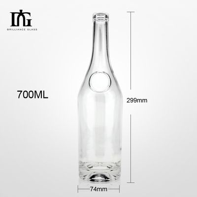 700ml Clear Nordic Glass Vodka Bottles for Beverage Customizable Engraving Industrial