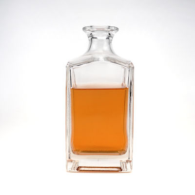 Cap Type Cork Screw Both 750ml Square Shape Glass Gin Whiskey Liquor Bottle for Pharmacy