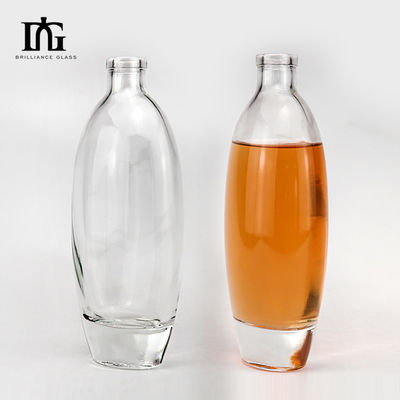 Acceptable OEM/ODM 500ml Round Shoulder Empty Spirit 750ml 1 Liter Gin Glass Bottle Liquor