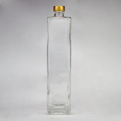 700ml Square Aluminum Screw Cork Thick Bottom Vodka Brandy Rum Gin Spirits Glass Bottle