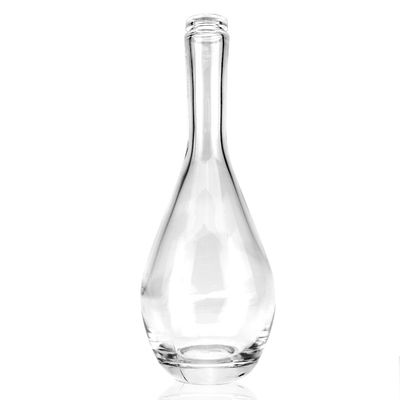 500ml Glass Bottle End Vase-Shape Long Neck Vodka Wine with Cork Screw Both Sealing Type